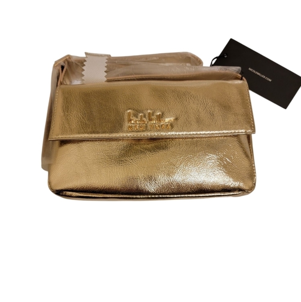 NWT Nicole Miller Gold Crossbody Bag